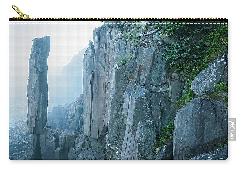 Canada Zip Pouch featuring the photograph Balancing Rock On Long Island, Digby by Carl Bruemmer