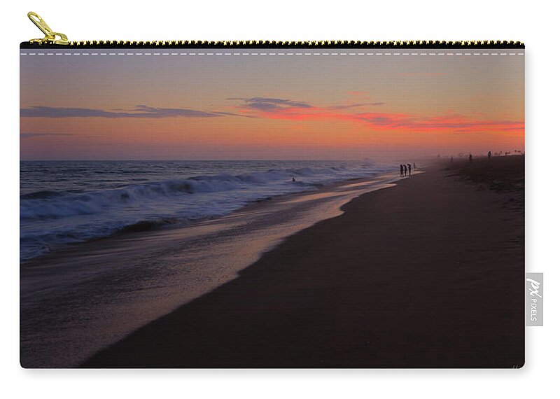Sunset Zip Pouch featuring the photograph Balboa Beach - Newport by Heidi Smith