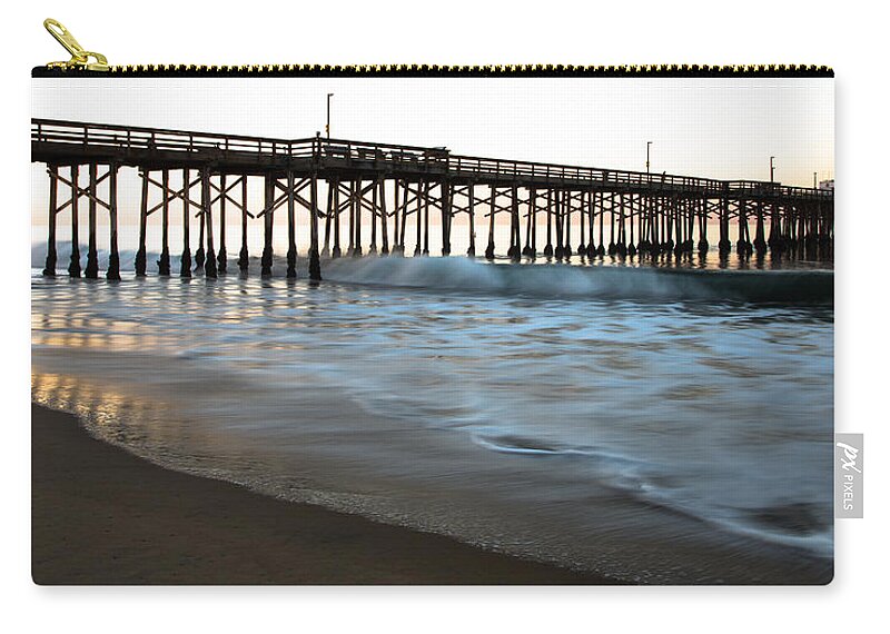 Newport Beach Zip Pouch featuring the photograph Balboa Pier by John Daly