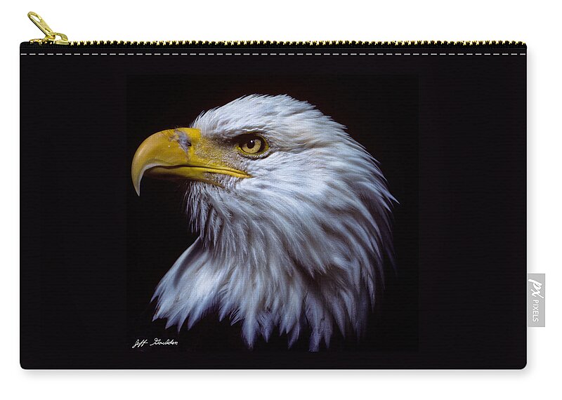 Animal Zip Pouch featuring the photograph Bald Eagle by Jeff Goulden