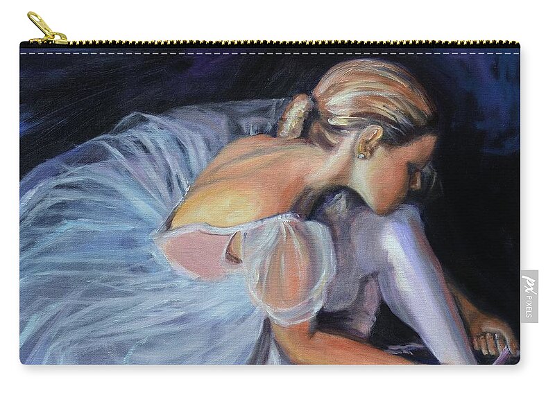 Female Zip Pouch featuring the painting Ballerina by Donna Tuten