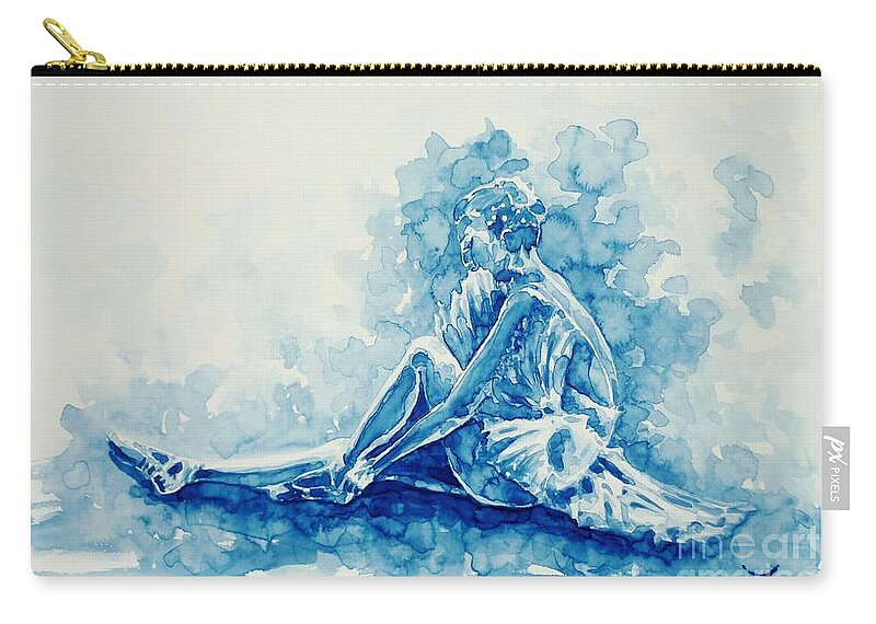 Ballerina Zip Pouch featuring the painting Ballerina by Zaira Dzhaubaeva