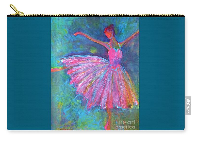 Acrylic Paintings Of Dancers Zip Pouch featuring the painting Ballet Bliss by Deb Magelssen