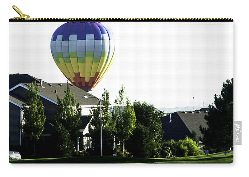Hot Air Balloon Zip Pouch featuring the photograph Balloon House by Ed Peterson