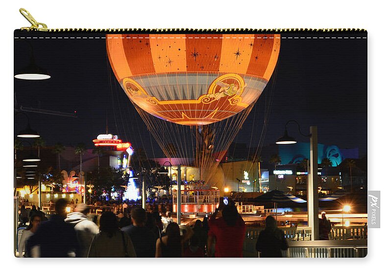 Balloon Zip Pouch featuring the photograph Balloon landing by David Lee Thompson