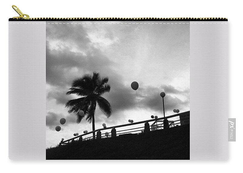 Singapore Zip Pouch featuring the photograph Balloons And Palms, Singapore by Aleck Cartwright