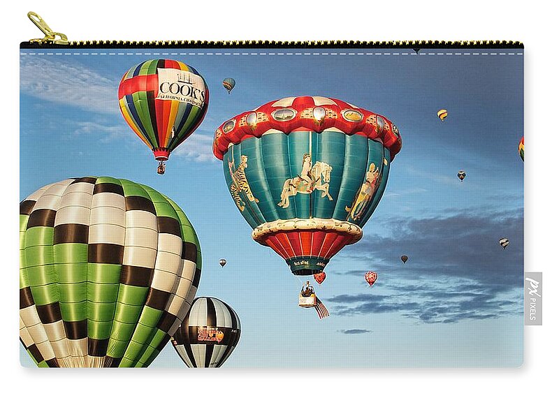 Balloons Zip Pouch featuring the photograph Balloons Away by Dave Files