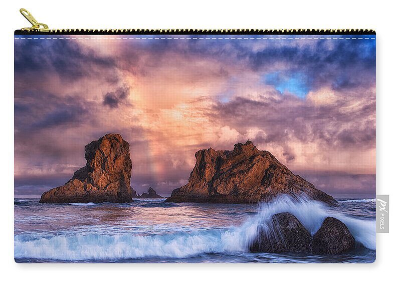 Storm Zip Pouch featuring the photograph Bandon Beauty by Darren White