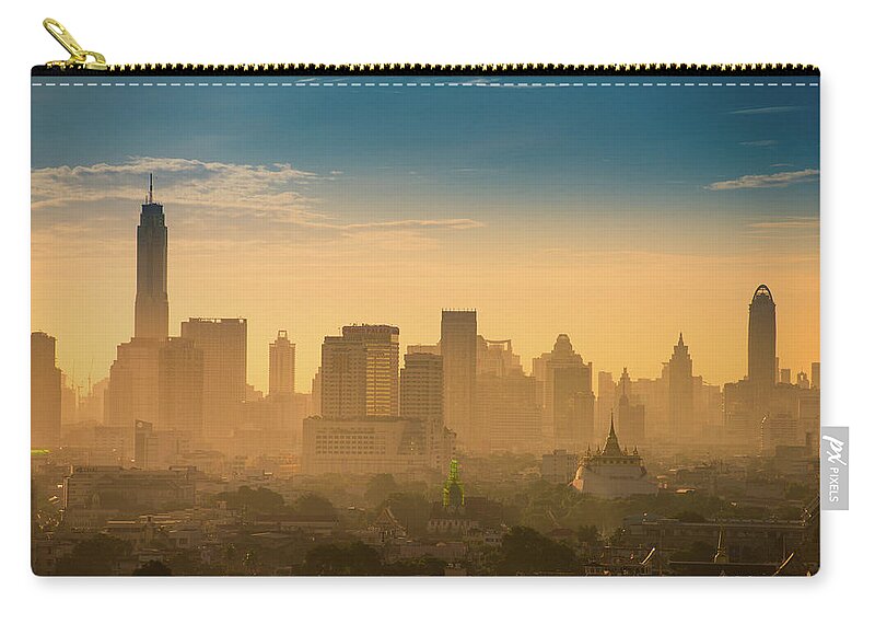 Tranquility Zip Pouch featuring the photograph Bangkok In The Moring by Thanapol Marattana