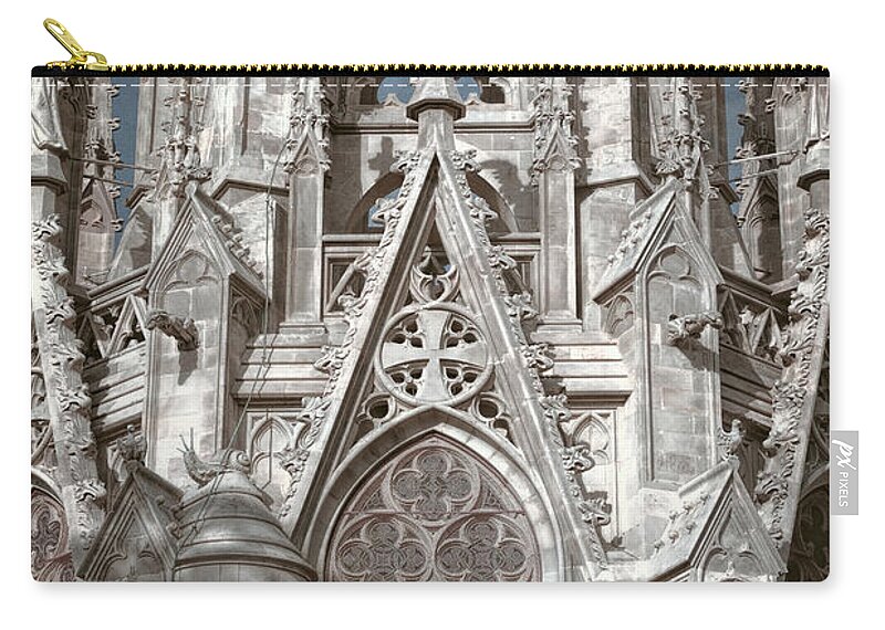 Joan Carroll Zip Pouch featuring the photograph Barcelona Cathedral Spires by Joan Carroll