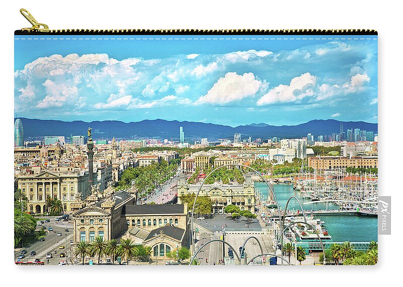 Scenics Zip Pouch featuring the photograph Barcelona, Spain by Nikada