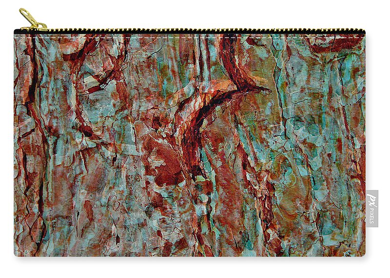 Tree Zip Pouch featuring the digital art Bark Layered by Stephanie Grant