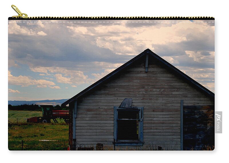 Barn Zip Pouch featuring the photograph Barn and Tractor by Matt Quest