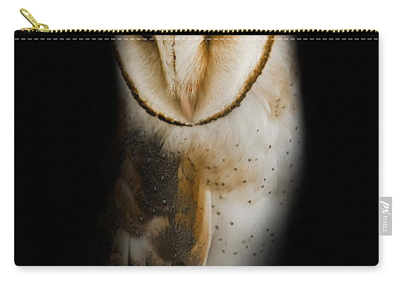 Owl Zip Pouch featuring the photograph Barn Owl by Bill Wakeley