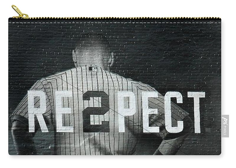 Yankees Zip Pouch featuring the photograph Derek Jeter New York by Jewels Hamrick
