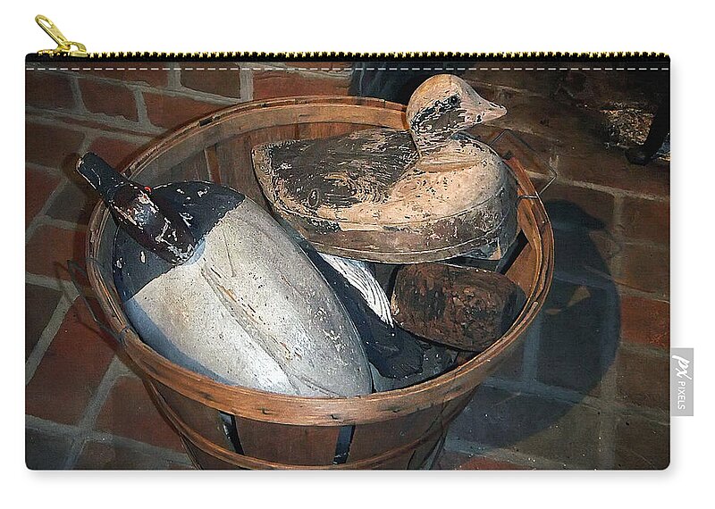 2d Zip Pouch featuring the photograph Basket Of Decoys by Brian Wallace