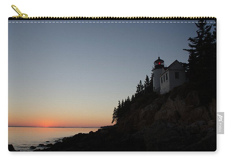 Lighthouse Zip Pouch featuring the photograph Bass Harbor Lighthouse by Gary Wightman