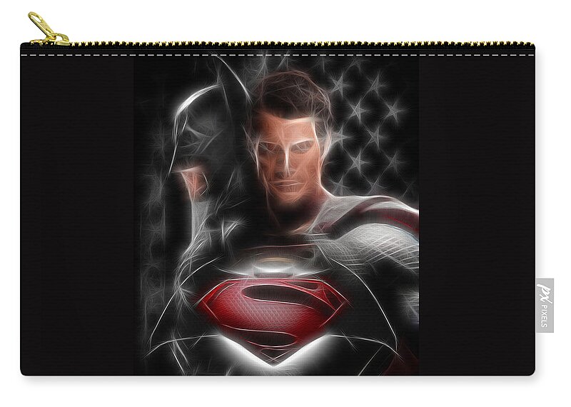Superman Zip Pouch featuring the photograph Batman vs Superman by Doc Braham