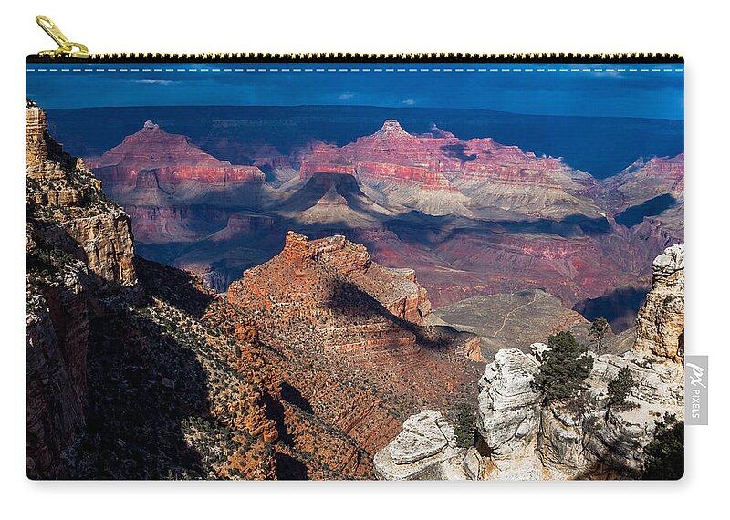 Arizona Zip Pouch featuring the photograph Battleship at the Grand Canyon by Ed Gleichman