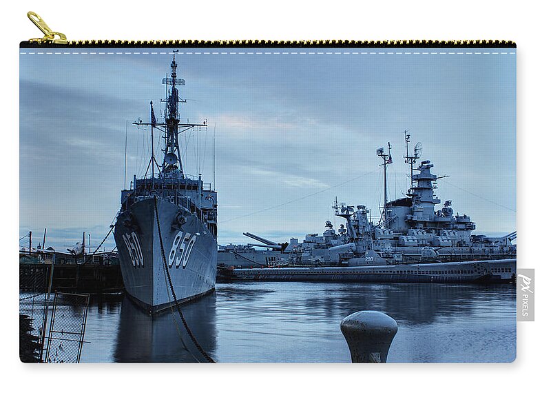 Apacheco Zip Pouch featuring the photograph Battleship Cove by Andrew Pacheco