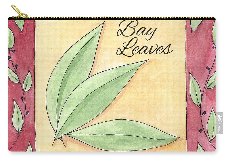 Bay Leaves Zip Pouch featuring the painting Bay Leaves by Christy Beckwith