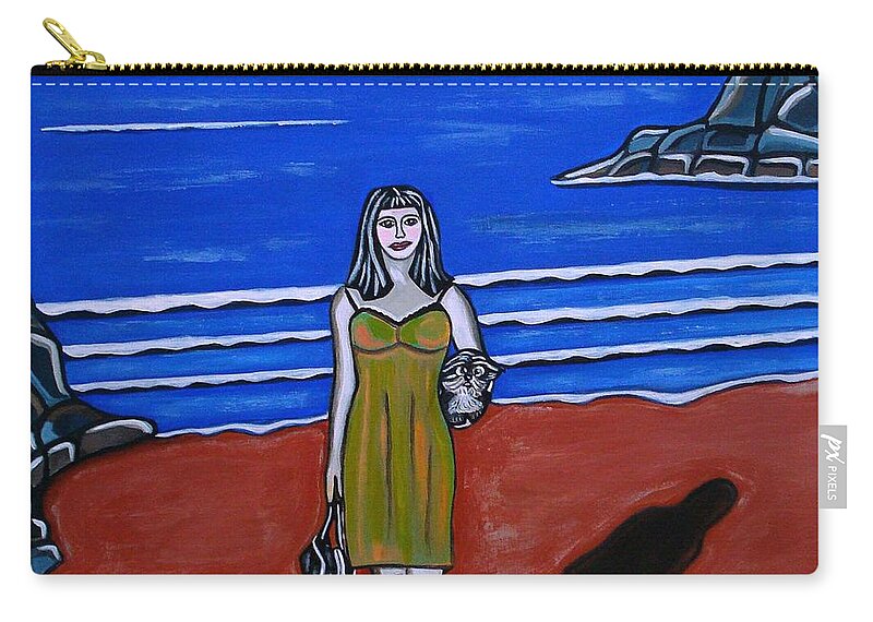 Beach Paintings Zip Pouch featuring the painting Beach Chic by Sandra Marie Adams