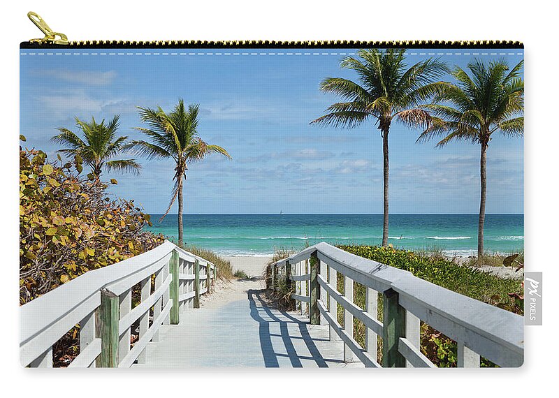 Summer Zip Pouch featuring the photograph Beach Entrance, Florida by Kubrak78