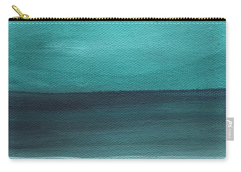 Beach Zip Pouch featuring the painting Beach Morning- abstract landscape by Linda Woods