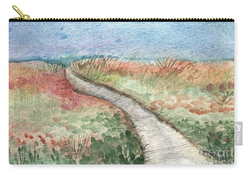 Beach Zip Pouch featuring the painting Beach Path by Linda Woods