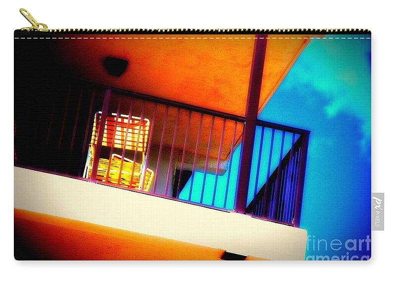 Balcony Zip Pouch featuring the photograph Beach View Balcony by Susanne Van Hulst