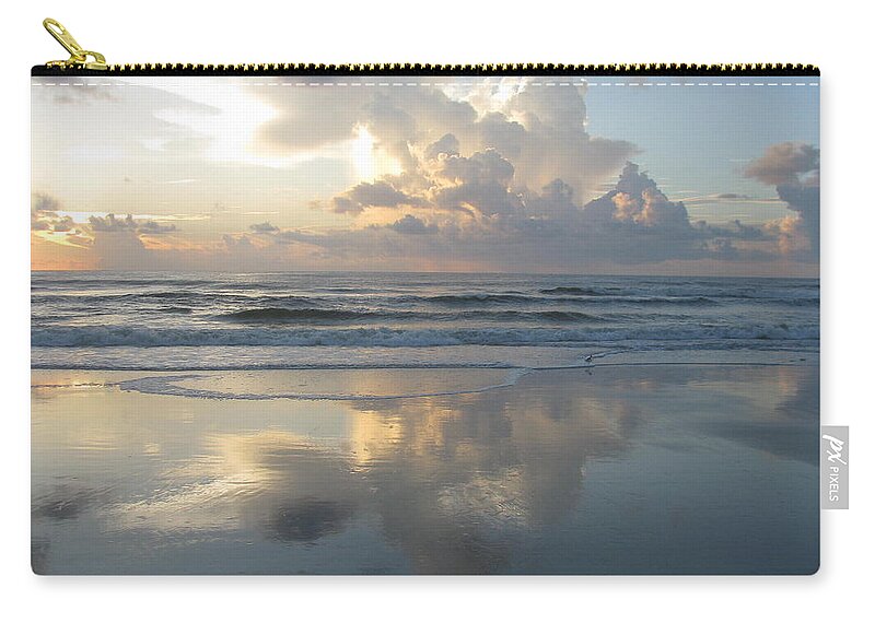 Landscape Zip Pouch featuring the photograph Beautiful Beach Sunrise by Ellen Meakin