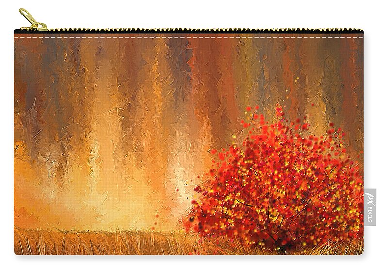 Four Seasons Zip Pouch featuring the painting Beautiful Change- Autumn Impressionist by Lourry Legarde