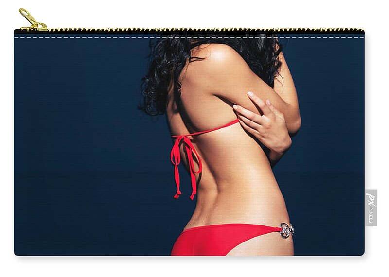 Beautiful sexy woman in red bikini in water Carry-all Pouch for Sale by  Maxim Images Prints