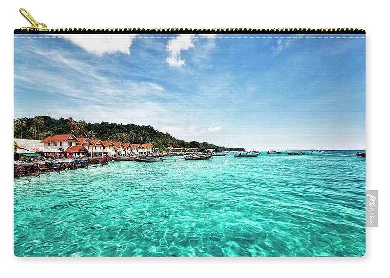 Andaman Sea Zip Pouch featuring the photograph Beautiful View Of Phi-phi Islands by Aleksandargeorgiev