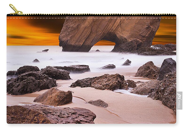 Rocks Zip Pouch featuring the photograph Beauty essence by Jorge Maia