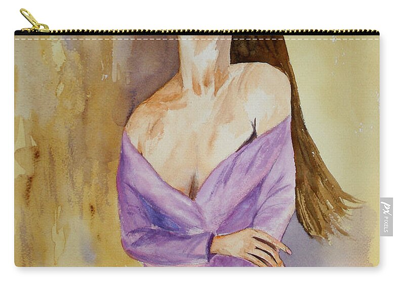 Lady Zip Pouch featuring the painting Beauty In Thought by Vicki Housel