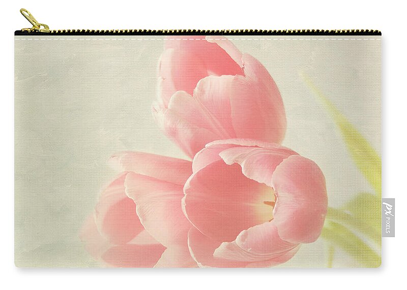 Pink Flower Zip Pouch featuring the photograph Beauty in Three by Kim Hojnacki