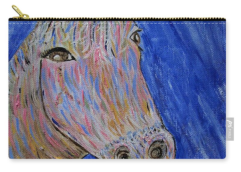 Horse Zip Pouch featuring the painting Beauty by Julie Crisan
