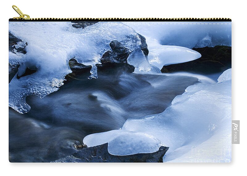 Ice Zip Pouch featuring the photograph Beauty Of Winter Ice Canada 18 by Bob Christopher