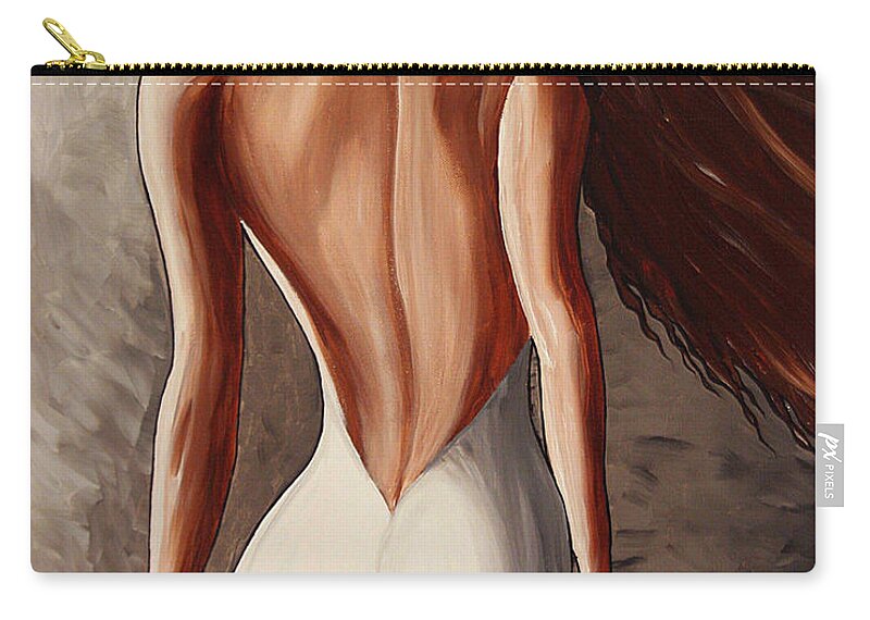 Original Zip Pouch featuring the painting Before the Dance by MADART by Megan Aroon