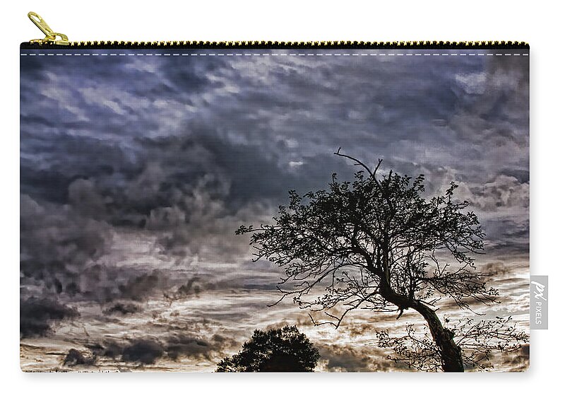Northumberland Shore Zip Pouch featuring the photograph Nova Scotia's Lonely Tree Before the Storm by Ginger Wakem