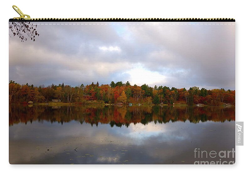 Lake Roosevelt Zip Pouch featuring the photograph Before The Winter Snow by Jacqueline Athmann