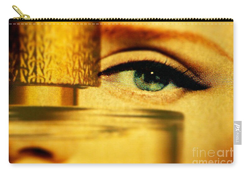 Eye Zip Pouch featuring the photograph Behind the Bottle by Michael Cinnamond