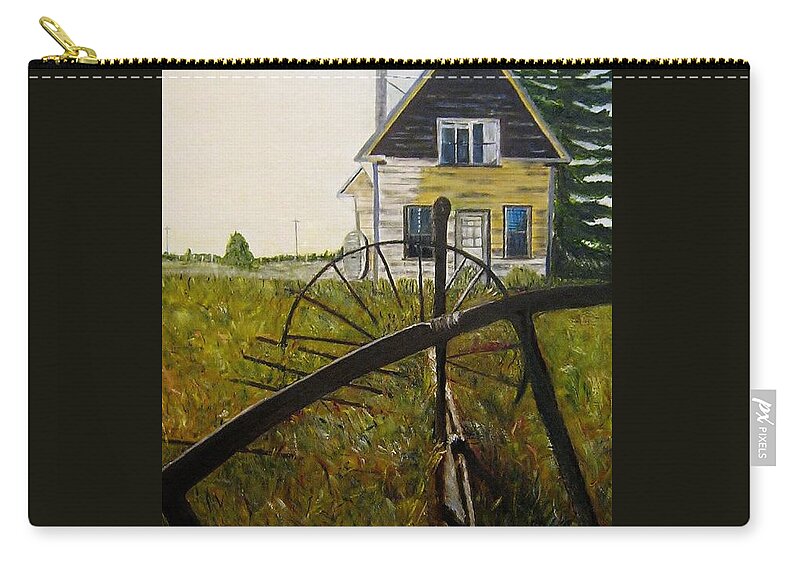 Church Zip Pouch featuring the painting Behind the old church by Marilyn McNish