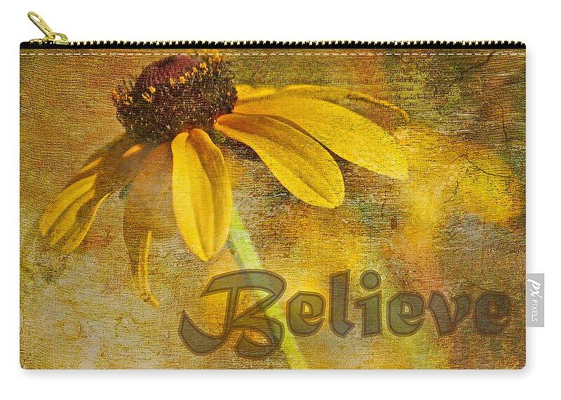 Daisy Zip Pouch featuring the photograph Believe by HH Photography of Florida