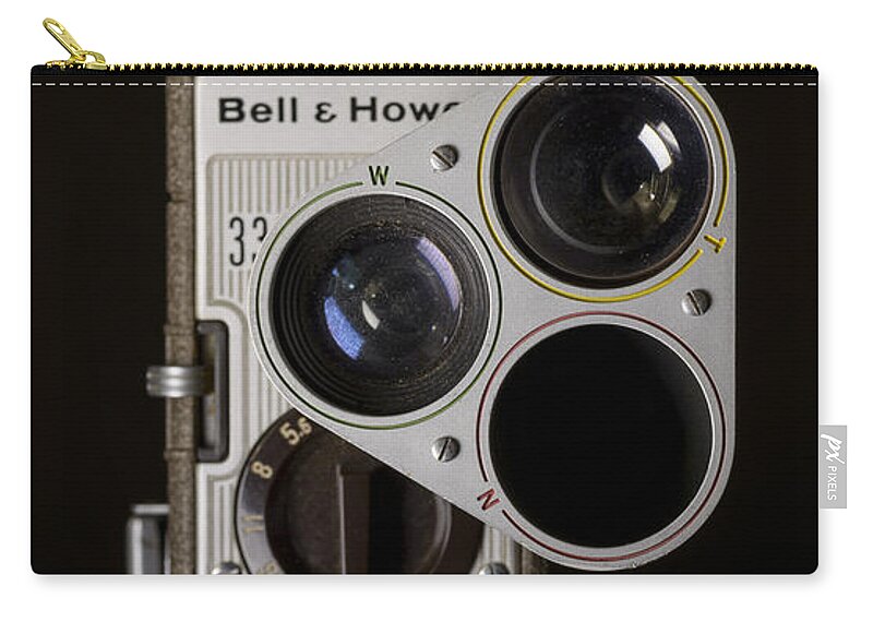 Bell And Howell 333 Zip Pouch featuring the photograph Bell and Howell 333 Movie Camera by Art Whitton