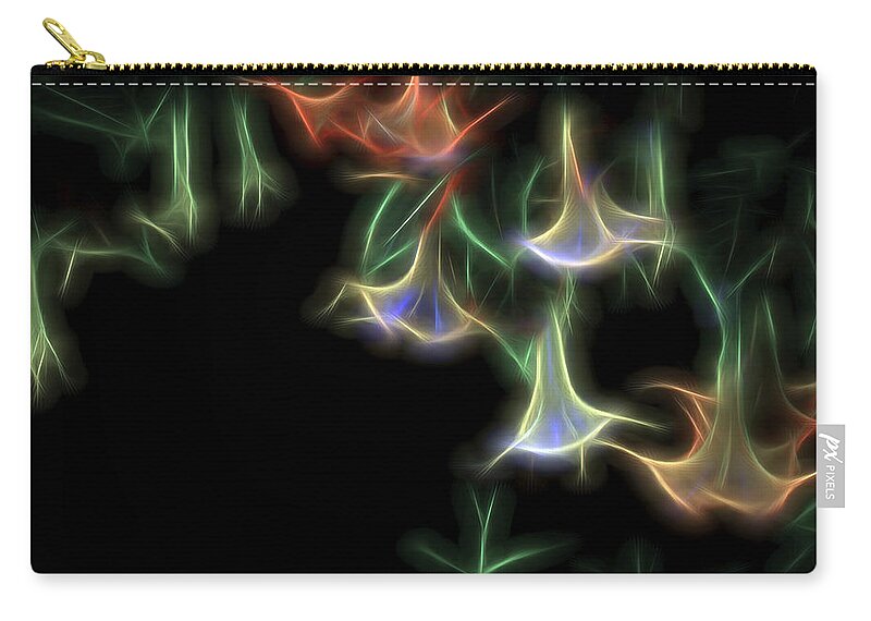 Nature Zip Pouch featuring the digital art Bell Flowers by William Horden