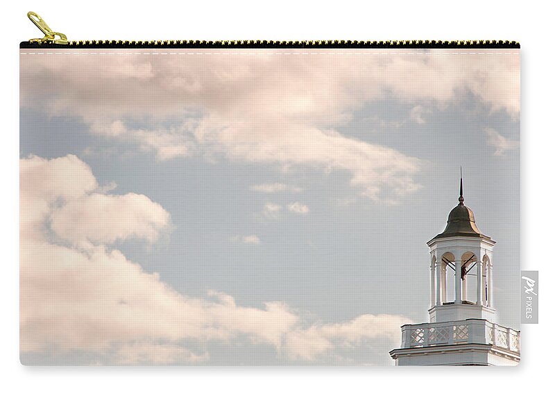 Clouds Zip Pouch featuring the photograph Bell Tower by Courtney Webster