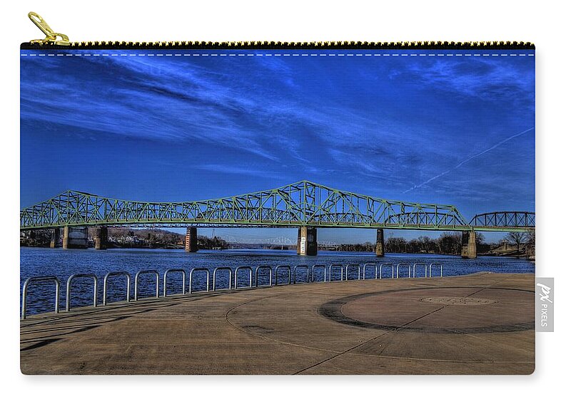 Parkersburg Zip Pouch featuring the photograph Belpre Bridge by Jonny D