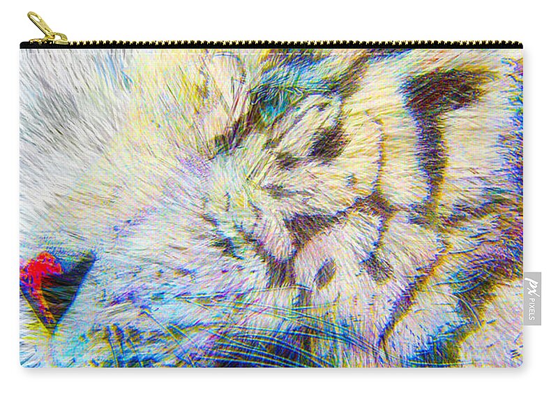  Bengal Photographs Zip Pouch featuring the digital art Bengal Explosion by Mayhem Mediums